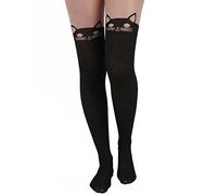 Pamela Mann Kitty Cat Over The Knee Tights-Black-One Size