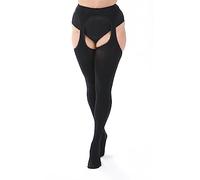 Pamela Mann | Ladies 1 Pair 90 Denier Opaque Bodyfree Suspender Curvy Super Stretch Tights | Black