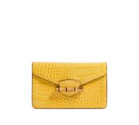 Pamela Munson The Jackie crocodile-effect clutch bag - Yellow One Size