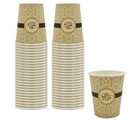 PAMI Hot Coffee Paper Cups [Pack of 50] 8oz - Disposable Take-Away Coffee Cups for Hot Drinks- Single-Use Paper Glasses for Espresso, Hot Chocolate, Tea- Cute to-Go Hot Beverage Drinking Cups