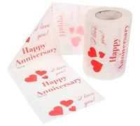 PAMINGONO 1 Roll Decorative Toilet Paper with Valentine Patterns, Floral Tissue Paper Made from Wood Pulp, Easily Break and Portable Bathroom Tissue Roll for Home and Office Use