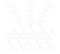 PAMINGONO 10 Bunches White Acrylic Bead Drops Artificial Flower Stems Bridal Decor Wedding Flower Picks Decorative Garland for Wedding Layout and Home Decoration