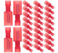 PAMINGONO 100 Pairs Nylon Quick Connect Wire Terminals Male and Female Bullet Insulated Crimp Connectors for Automotive and Marine Electrical Wiring 0.5-1.5mm² White