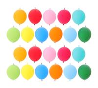 PAMINGONO 100pcs Assorted Colour Latex Linking Balloons with Tail for Quick Balloon Arrangement 12 Inch Unique Style for Festive Party Decorations and Birthday Events Color