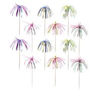 PAMINGONO 100pcs Cocktail Picks Party Decoration Fruit Toothpicks with Tassels, Mixed 6 Colors Double-Layered Drink Sticks for Bar and Adult Cocktail Parties Random Color
