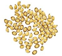PAMINGONO 100pcs Golden Yellow Crystal Ornaments Fine Workmanship and Flat Bottom, Creative Simple Style Decorative Baubles for Craft and Home Desktop Adornment