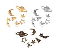PAMINGONO 105pcs Alloy Charms for Epoxy Resin Crafts Making, Creative Jewelry Accessories with Planet and Star Designs, for Resin Jewelry Making and Necklace DIY