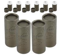 PAMINGONO 10pcs 10ml Essential Oil Bottle Packing Boxes with Lid, Kraft Paper Cylinder Packaging Tubes for Tea Leaf Storage and Travel, Black Gold Kraft Paper Tube Containers