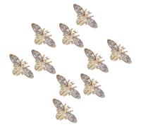 PAMINGONO 10Pcs 3D Bee Nail Charms, Alloy Nail Art Decorations, Retro Colored Bee-Shaped Studs for Manicure, Face and Body Decoration, DIY Ornament for Stage Performances