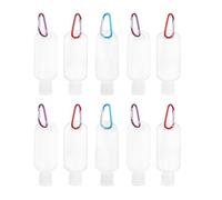 PAMINGONO 10Pcs 50Ml Refillable Travel Bottles with Hook, Plastic Press Lotion Containers for Toiletries, Portable Hand Squeeze Bottles for Outdoor and Travel Use Random Color Random Color