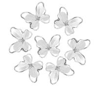 PAMINGONO 10pcs Butterfly Shaped Nail Charms in Silver Metal Alloy with Rhinestone and Crystal, Stylish and Elegant DIY Nail Art Supply to Add Sparkle and Glamour for Manicure Crafts