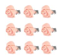 PAMINGONO 10pcs Floral Hair Clips for Women Rose Shape Fabric and Zinc Alloy Material Compact Decorative Effect Hair Accessories Cute Stylish Clips for Birthdays and Graduations