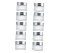 PAMINGONO 10pcs Frosted Glass Cosmetic Containers Cream Storage Jars for Travel Daily Use for Lotions Lip Balms Ointments Products