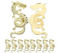 PAMINGONO 10pcs Golden Alloy Nail Art Charms Dragon Shape for Women Creative and Delicate Nail Decorations with Long Time Using for Wedding Party and New Year