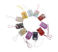 PAMINGONO 10pcs Japanese Omamori Amulet Compact Portable Traditional Hanging Charms for Travel Success Health Fortune Wealth Blessing Sachets