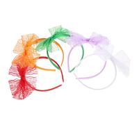 PAMINGONO 10pcs Lace Bow Headbands for Teen Comfortable Fit Neon Party Hair Accessories Quick Replacement Unique Lace Design for Stage Performances and Cosplay Random Color
