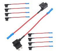 PAMINGONO 10pcs Line Automotive Fuse Holder Adapter with Protective Cover Gauge Wire Circuit Protection for Car Truck Rv Van Boat Electrical Systems