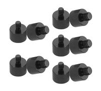 PAMINGONO 10PCS Mini Mic Stand Screw Adapter Set, Metal Microphone Mount Thread Converter 5/8-Inch to 1/4-Inch and 3/8-Inch, Mic Thread Adapters for Desk and Tripod Microphone Stands, Black