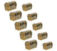 PAMINGONO 10Pcs Mini Pirate Treasure Chest Set Vintage Decorative Jewelry Boxes 3.7Cm 5.8Cm Desktop Ornaments for Halloween Party and Pirate Themed Event Decorations