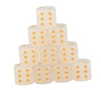 PAMINGONO 10PCS Noctilucent Round Corner Dice Dark Game for Ktv Bars Night Shows Party Accessories