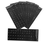 PAMINGONO 10pcs Portuguese Keyboard Stickers Matte Black Background White Letters Keyboard Letter Stickers for Laptop Desktop Computer Accessories for Students and Office Use