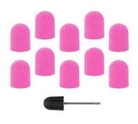 PAMINGONO 10Pcs Purple 180# Nail Sanding Caps with Mandrel Polishing Burrs for Electric Nail Drill Manicure Pedicure Callus Remover and Dead Skin Filing Tool Set