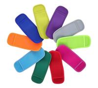PAMINGONO 10pcs Reusable Neoprene Ice Pop Sleeves with Universal Fit, Anti-Freezing Freezer Ice Stick Holders, Portable and Sturdy for Backyard Barbecues and Music Festivals