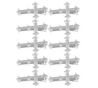 PAMINGONO 10pcs Silver Metal Duckbill Hair Clips with Sparkling Cross Design, Non-slip Alligator Hairpins for Women’s Styling and Bridal Use