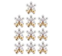 PAMINGONO 10Pcs Small Pearl Hair Claws Clips 2.5Cm Mini Flower Hair Clasp Set for Decorative Bangs Clips Suitable for
