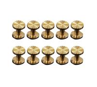 PAMINGONO 10Pcs Solid Brass Sunflower Screws Rivets 10X4X7Mm Flat Fastener for Leather Belt Harness DIY Craft