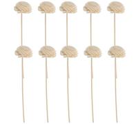 PAMINGONO 10pcs White Fiber Reed Diffuser Sticks with Artificial Rattan Flowers, Natural Fragrance Aroma Oil Essential Oil Vine Sticks for Home Fragrance and Aromatherapy