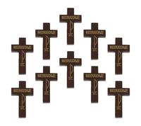 PAMINGONO 10pcs Wooden Cross Hair Clips with Matte Finish and Non Slip Design, Gothic Minimalist Cross Motif Hair Accessories for Women, Suitable for Music Festivals and Formal Occasions