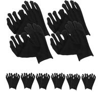 PAMINGONO 12 Pairs Black Thickened Cotton Labour Protection Gloves Comfortable Knit Safety Work Gloves for Men and Women Size L for Warehouse and Industrial Use