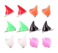 PAMINGONO 12pcs Devil Horn Halloween Hair Clips Set (black, Red, White, Orange, Green, Purple) with Alligator Clips Accessory for Women’s Cosplay and Party Headwear Random Color