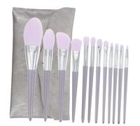 PAMINGONO 12pcs Fluffy Makeup Brush with Professional Wood Handles and Storage Bag for Blending Powders Foundations Blush and Eyeshadow for Travel and Daily Use