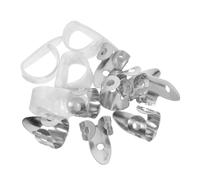 PAMINGONO 12pcs Guitar Finger Picks Set Metal Silver Thumb and Celluloid White Index Picks for Acoustic Classic Bass Guitar Mandolin Banjo Ukulele Playing Wear-resistant Plectrums