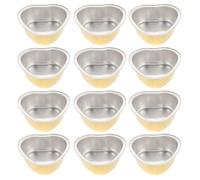PAMINGONO 12Pcs Heart Shaped Aluminium Foil Wax Bowls Capacity High Temperature Resistant Wax Melting Utensils for Candle Making and Hair Removal DIY