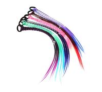 PAMINGONO 12pcs Long Braided Ponytail Hair Extensions for Girls Colorful Synthetic Braids with Hair Ties for Princess Hairstyles and Boys and Girls Parties