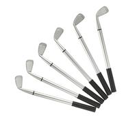 PAMINGONO 12pcs Mini Metal Golf Putter Ballpoint Pens Black Simulation Golf Club Design Writing Pens for Office Stationery School Supplies