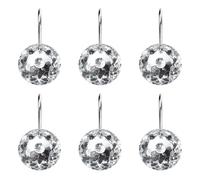 PAMINGONO 12pcs Rhinestone Hook Acrylic Shower Curtain Hook Creative Shape Beautiful Appearance Modern Design Saves Space Avoids Getting Shower Curtain Dirty Bathroom Home Decoration