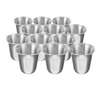 PAMINGONO 12pcs Stainless Steel Communion Cups Portable and Stackable 15ml Capacity Metal Cups for Church Use and Religious Communion Rituals with Elegant Craftsmanship