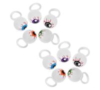 PAMINGONO 15pcs Halloween Prank Eye Rings and Mixed Color Hair Scrunchies Set, Elastic Ponytail Holders Decorative, Funny Halloween Accessories for Party and Costume Random Color