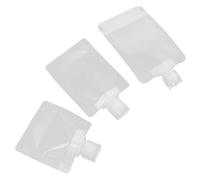 PAMINGONO 15pcs Travel Refillable Makeup Squeeze Pouches with Flip Cap, 50ml 100ml 30ml Square Empty Cosmetic Bottles for Toiletries and Liquid Lotions