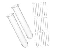 PAMINGONO 16pcs Clear Test Tube Plant Vases for Water Propagation Transparent DIY Hydroponic Glass Containers for Small Spaces Root Growth Observation Compact Decorative Floral Holders