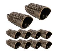 PAMINGONO 16pcs Vintage Brass Hanging Bell Chinese Bell Charm for Crafting Mini Wind Chimes Door Decoration Festival Holiday DIY Craft