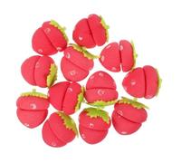 PAMINGONO 18pcs Strawberry Shape Curlers Soft Sponge Rollers for Overnight Sleep Styling Gentle Damage Hair Care Portable Travel Friendly