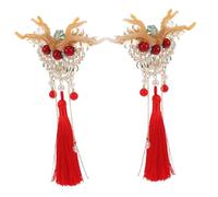 PAMINGONO 1pair Dragon Horn Tassel Hair Clips Chinese Hair Accessories for Year Celebrations Stylish Barrettes for Girls Elegant Hairpins Comfortable Design