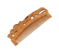 PAMINGONO 1pc Natural Wooden Hair Detangling Comb Stylish Comb for All Hair Types for Home Salon Use Prevents Breakage No Snags Frizz Decorative Double-sided Design
