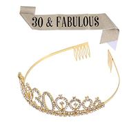 PAMINGONO 1set Birthday Party Crown and Etiquette Sash Elegant Ritual Belt for Celebrations for Birthday Decorations and Events