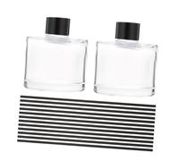 PAMINGONO 1set Glass Aromatherapy Volatile Bottles with Black Diffuser Sticks Jar for Home Spa Meditation Bedroom Fragrance